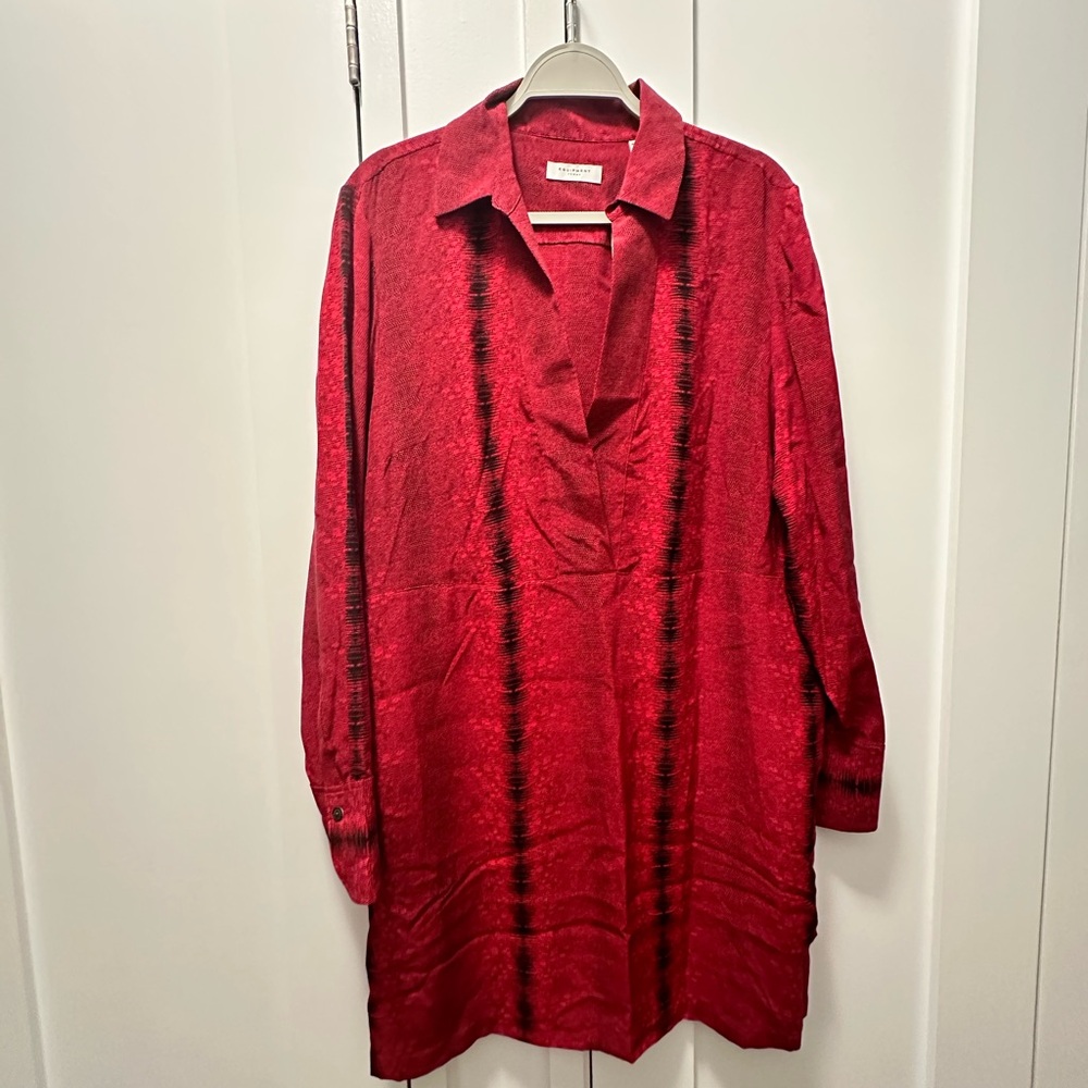 Red and Black Long Sleeve Tunic
